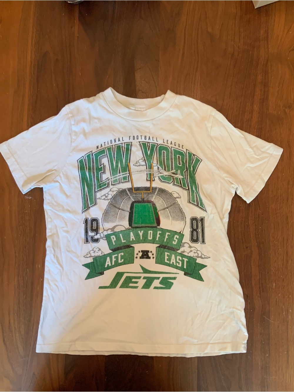 NFL Boys New York Jets White and Green Playoffs Tee